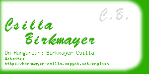 csilla birkmayer business card